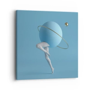 Lærredstryk - Billede på lærred - Og planeterne går amok - 40x40 cm