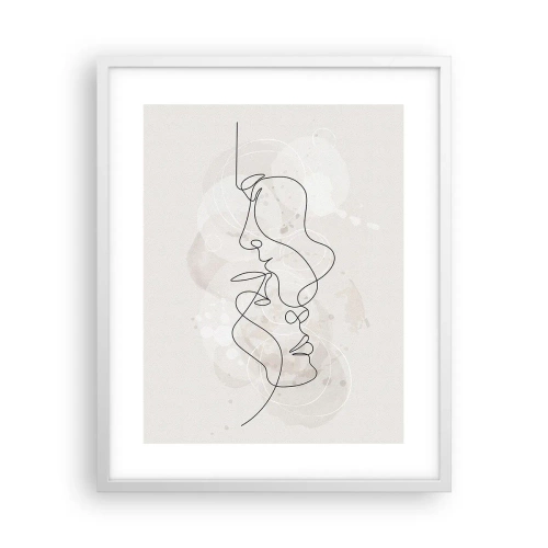 Plakat i hvid ramme - Omfavnet i en omfavnelse - 40x50 cm