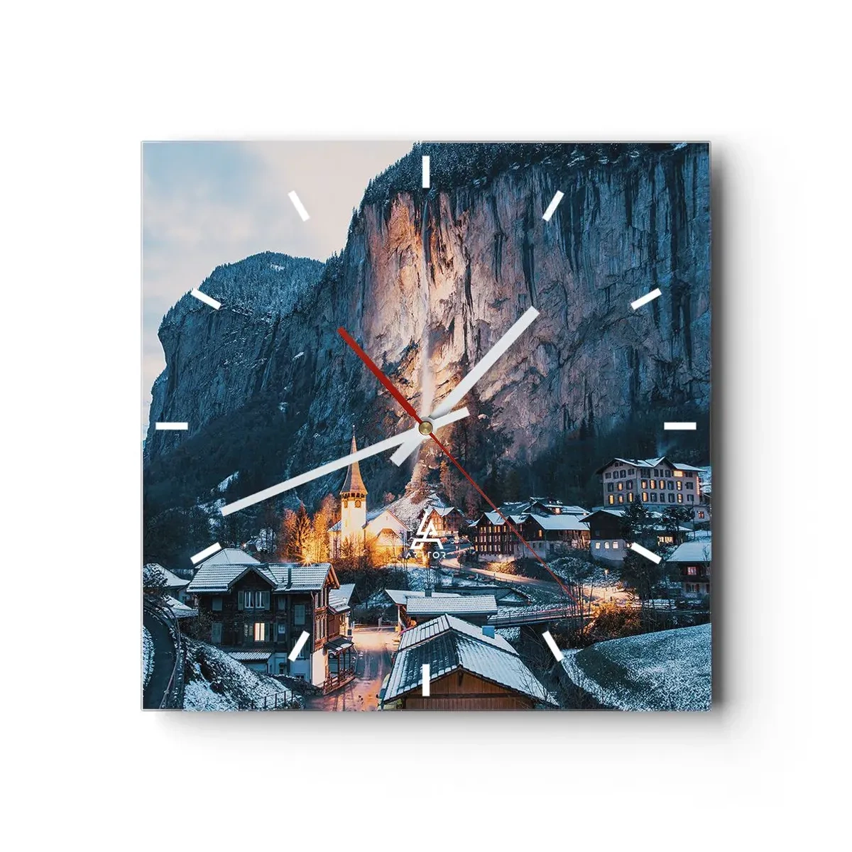 Vægur, Uret - Vinterens lysende ånd - 40x40 cm