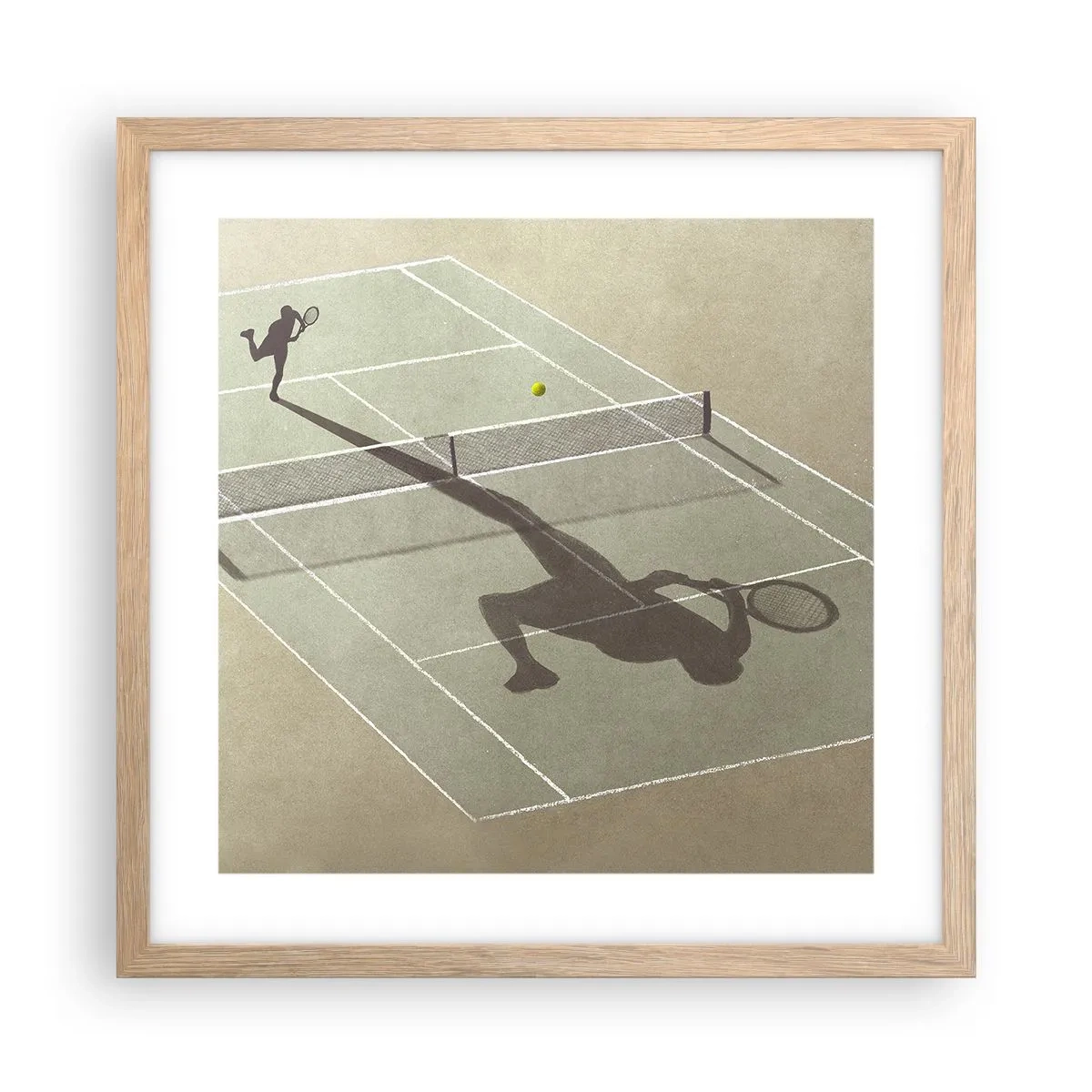 Plakat i ramme af lyst egetræ - Overvind dig selv - 40x40 cm