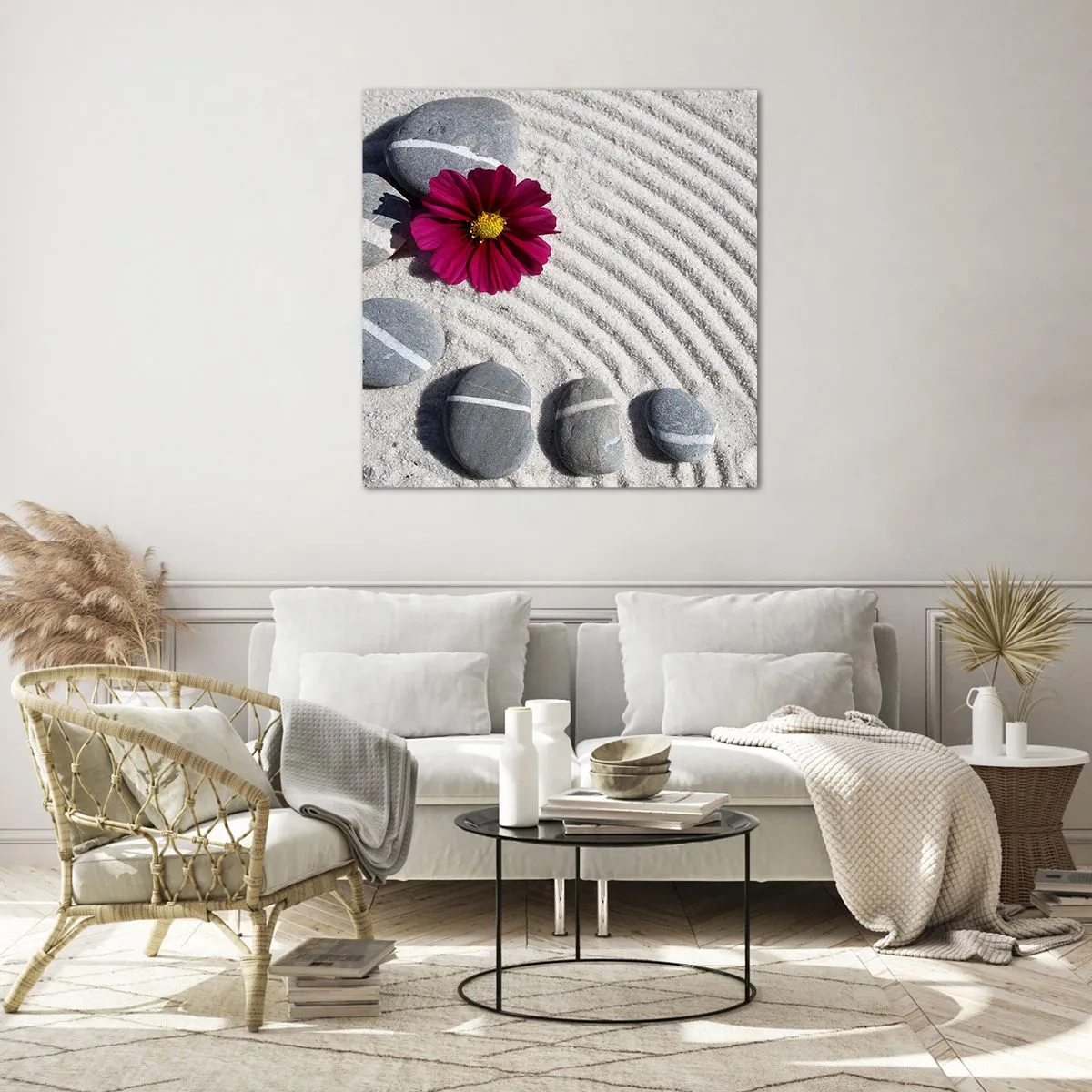 Billede på glas - Energi og ro i den magiske naturcirkel - 70x70 cm