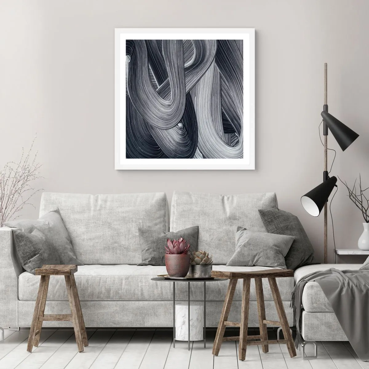 Plakat i hvid ramme - Virkelighedens flygtighed - 30x30 cm