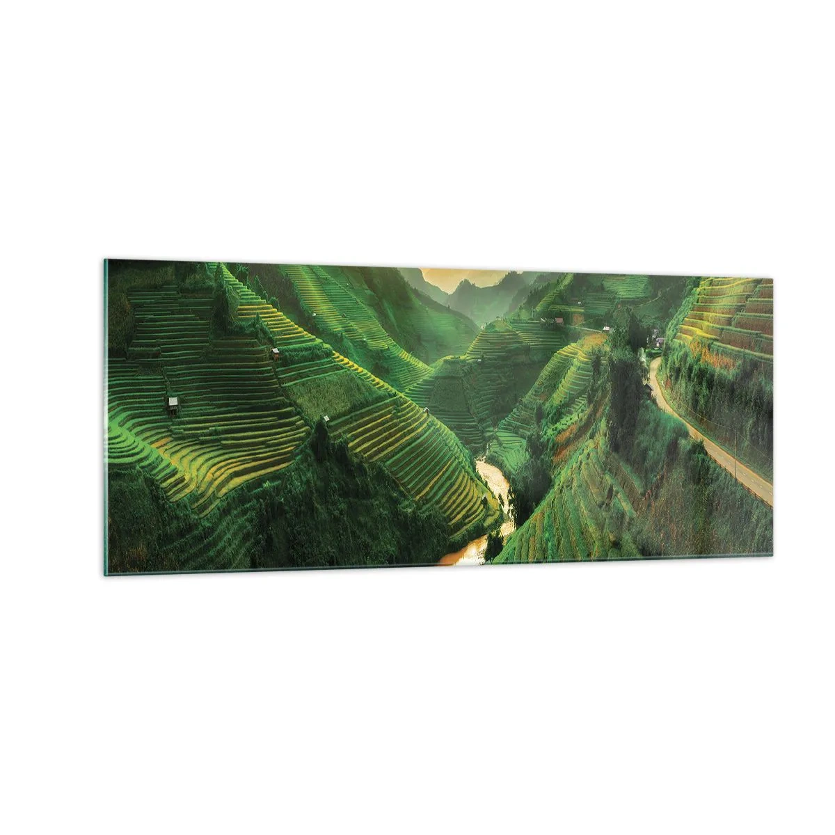 Billede på glas - Vietnamesisk dal - 100x40 cm