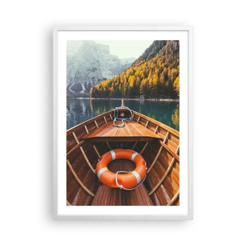 Plakat i hvid ramme - Bjergtur - 50x70 cm