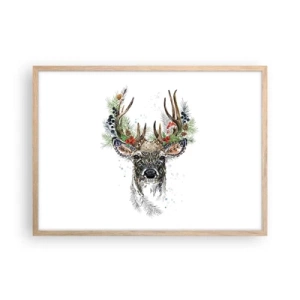 Plakat i ramme af lyst egetræ - I festlig påklædning - 70x50 cm