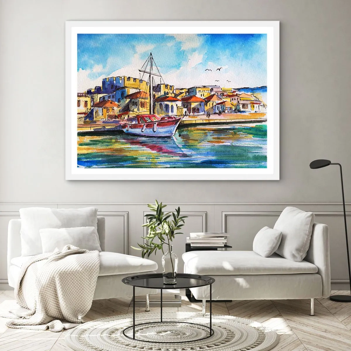 Plakat i hvid ramme - Regnbue eftermiddag - 40x30 cm