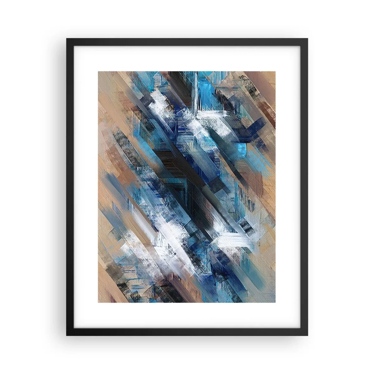 Plakat i sort ramme - På en blå skråning - 40x50 cm