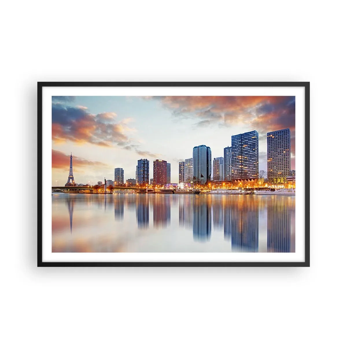 Plakat i sort ramme - Den monumentale ro i Paris - 91x61 cm