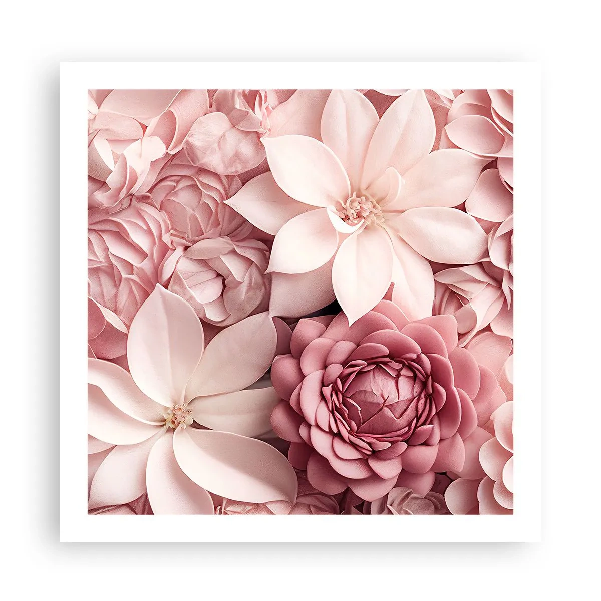 Plakat - I lyserøde kronblade - 60x60 cm