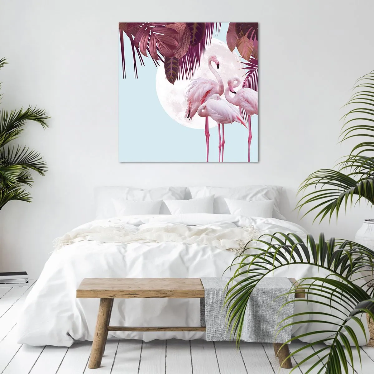 Lærredstryk - Billede på lærred - Tre fugles ynde - 70x70 cm