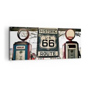 Lærredstryk - Billede på lærred - En retro-amerikansk rejse - 100x40 cm