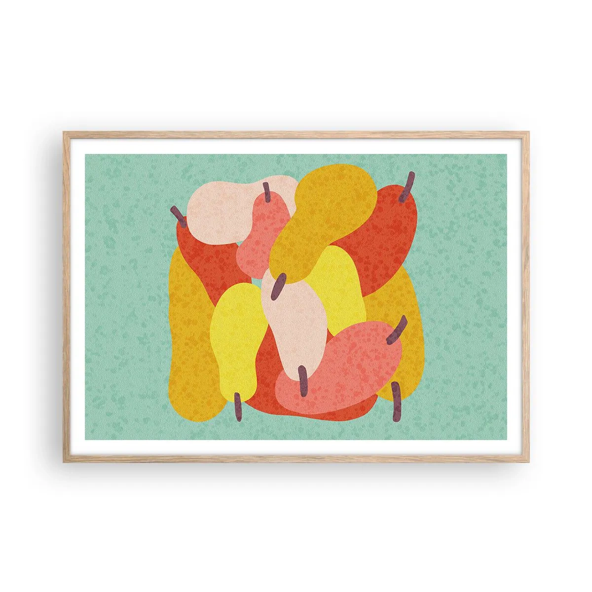 Plakat i ramme af lyst egetræ - Smag på sommersolen - 100x70 cm