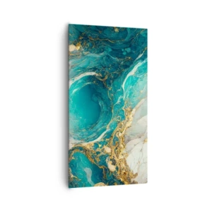 Lærredstryk - Billede på lærred - Komposition med årer af guld - 65x120 cm