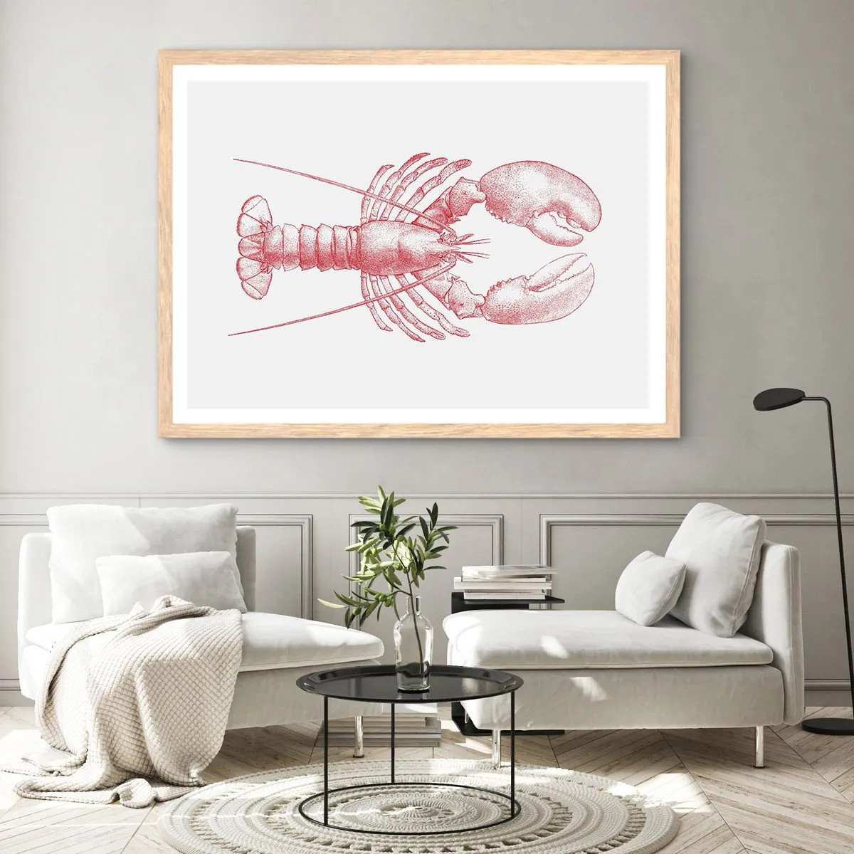 Plakat i ramme af lyst egetræ - Hummer, der er Homer værdig - 40x30 cm