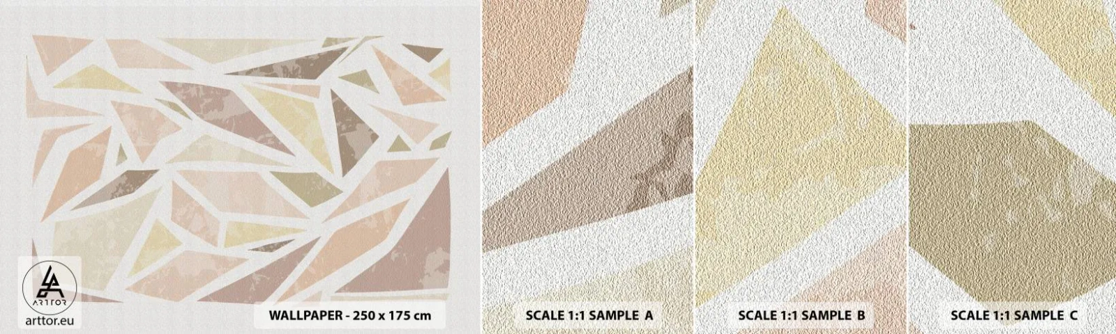 Fototapet Prøve Standard Eco - Komposition af farvet glas - Minimalisme, Pastel, Boho - 100x30 cm