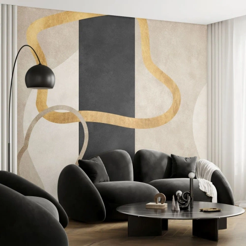 Fototapet Premium Sand - Sløjfeformede former - Art Deco, Minimalisme, Abstraktionisme - 100x70 cm