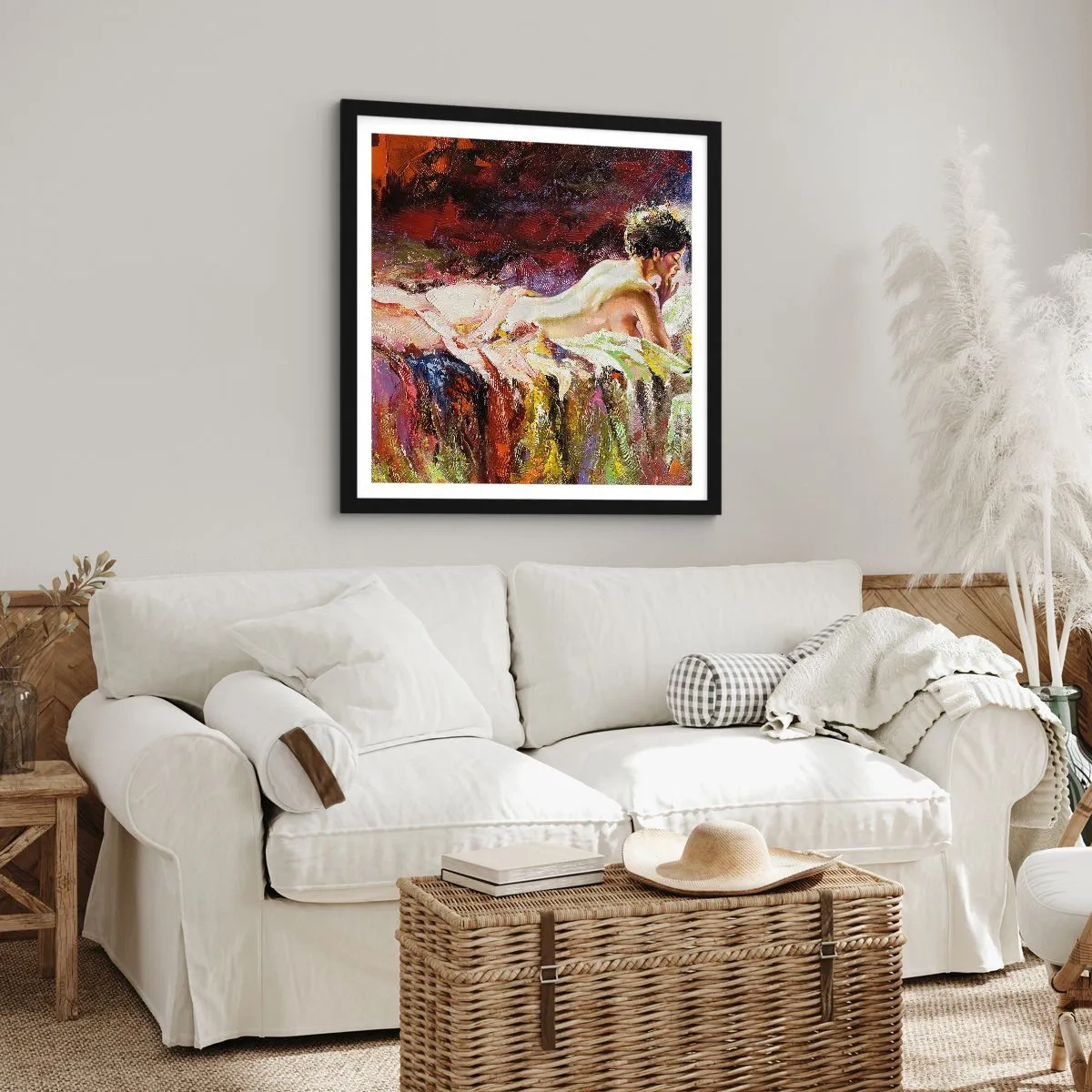 Plakat i sort ramme - Eftertænksom Venus - 30x30 cm