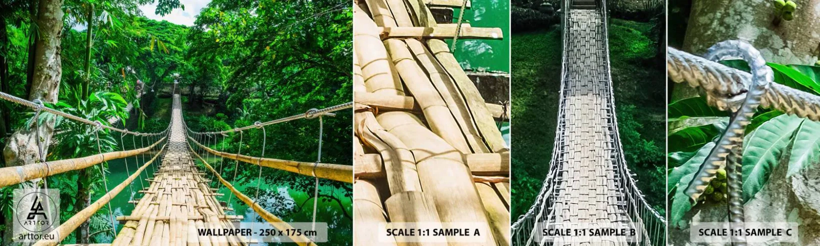 Fototapet Prøve Standard Eco - Abebro over grønne områder - Landskab, Jungle, Filippinerne - 100x30 cm