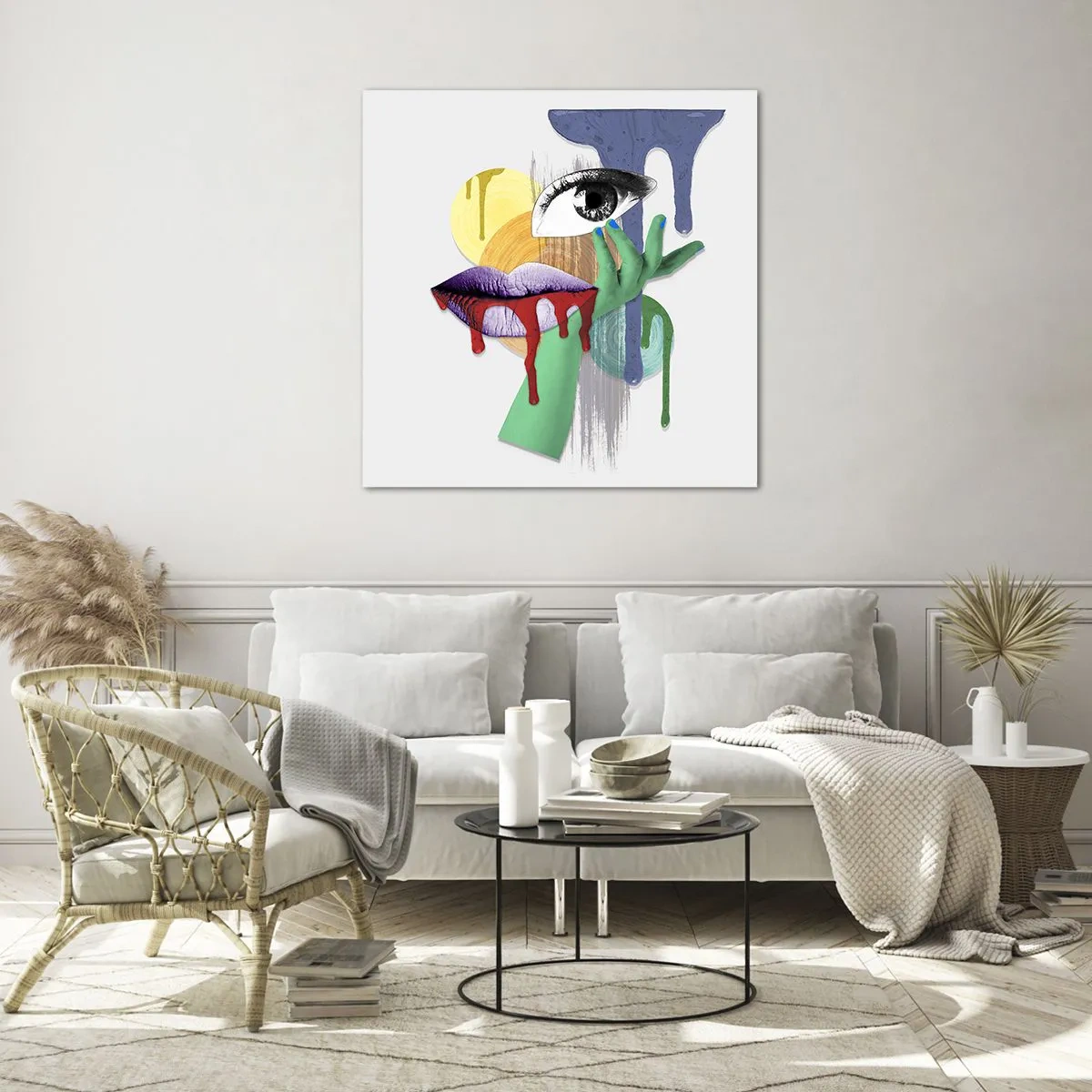 Billede på glas - Dekonstrueret portræt - 60x60 cm