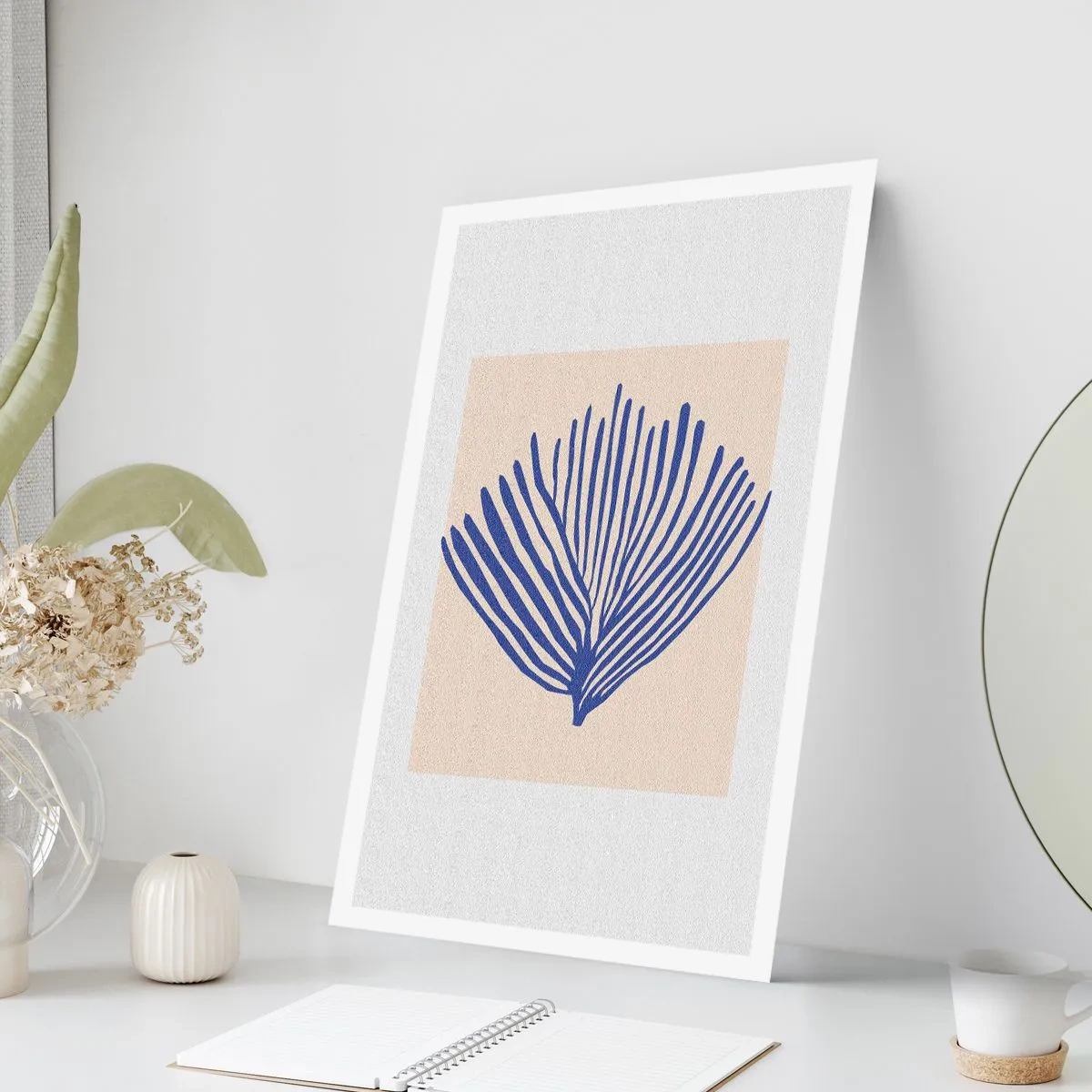 Plakat - Blå vifte - 61x91 cm
