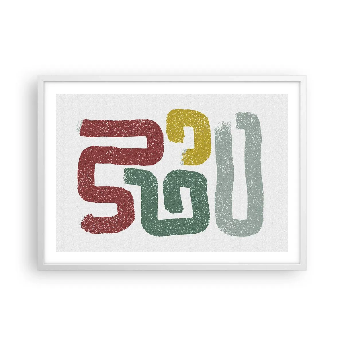 Plakat i hvid ramme - På et ukendt sprog - 70x50 cm