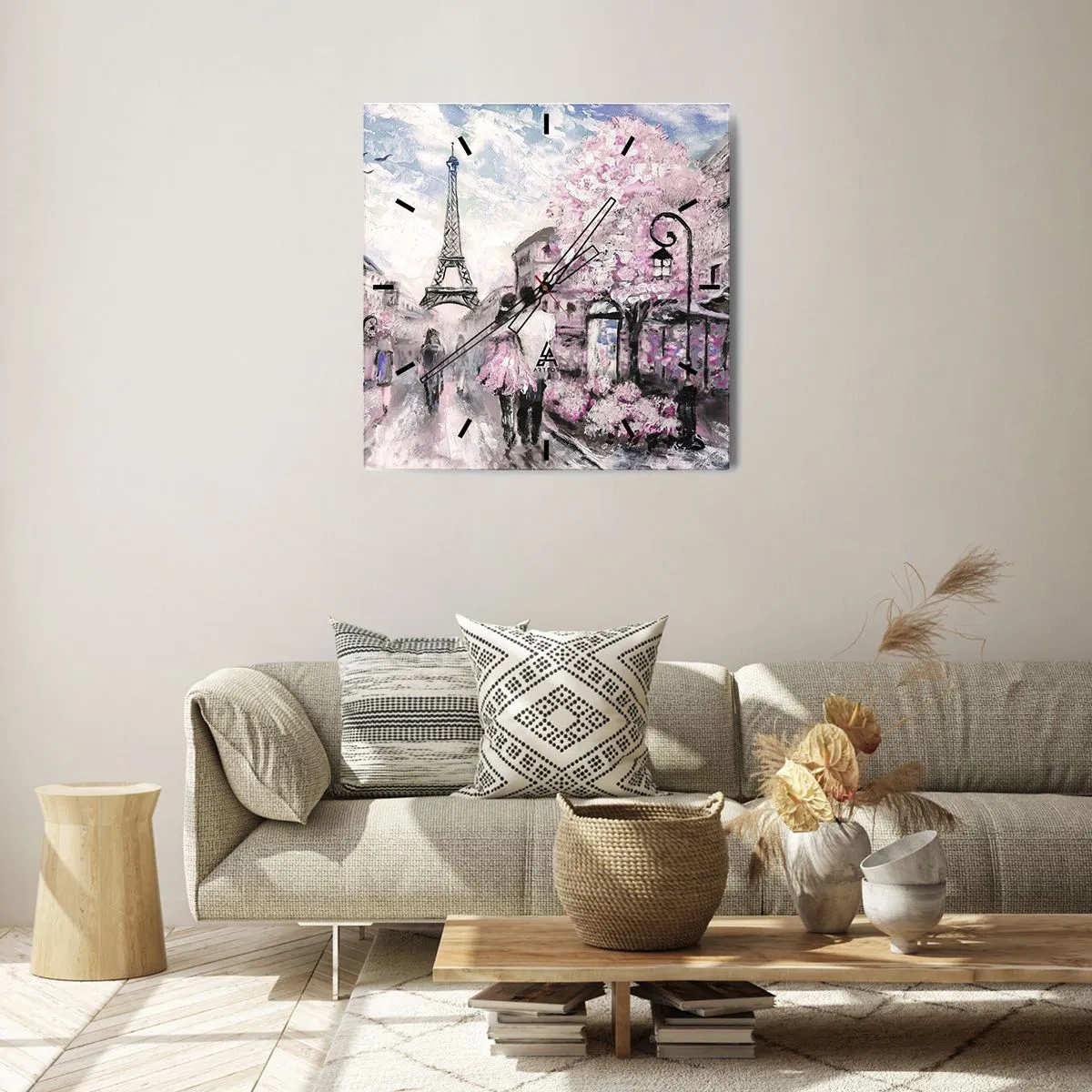 Vægur, Uret - Hvis du bliver forelsket, er det kun i... - 40x40 cm