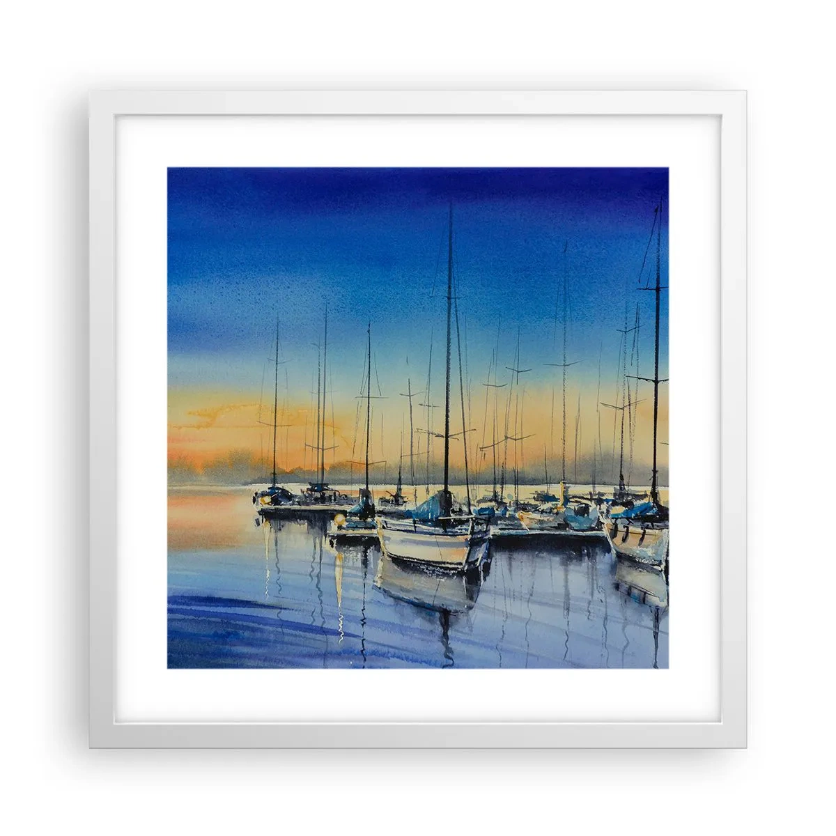 Plakat i hvid ramme - Slutningen på en god dag - 40x40 cm