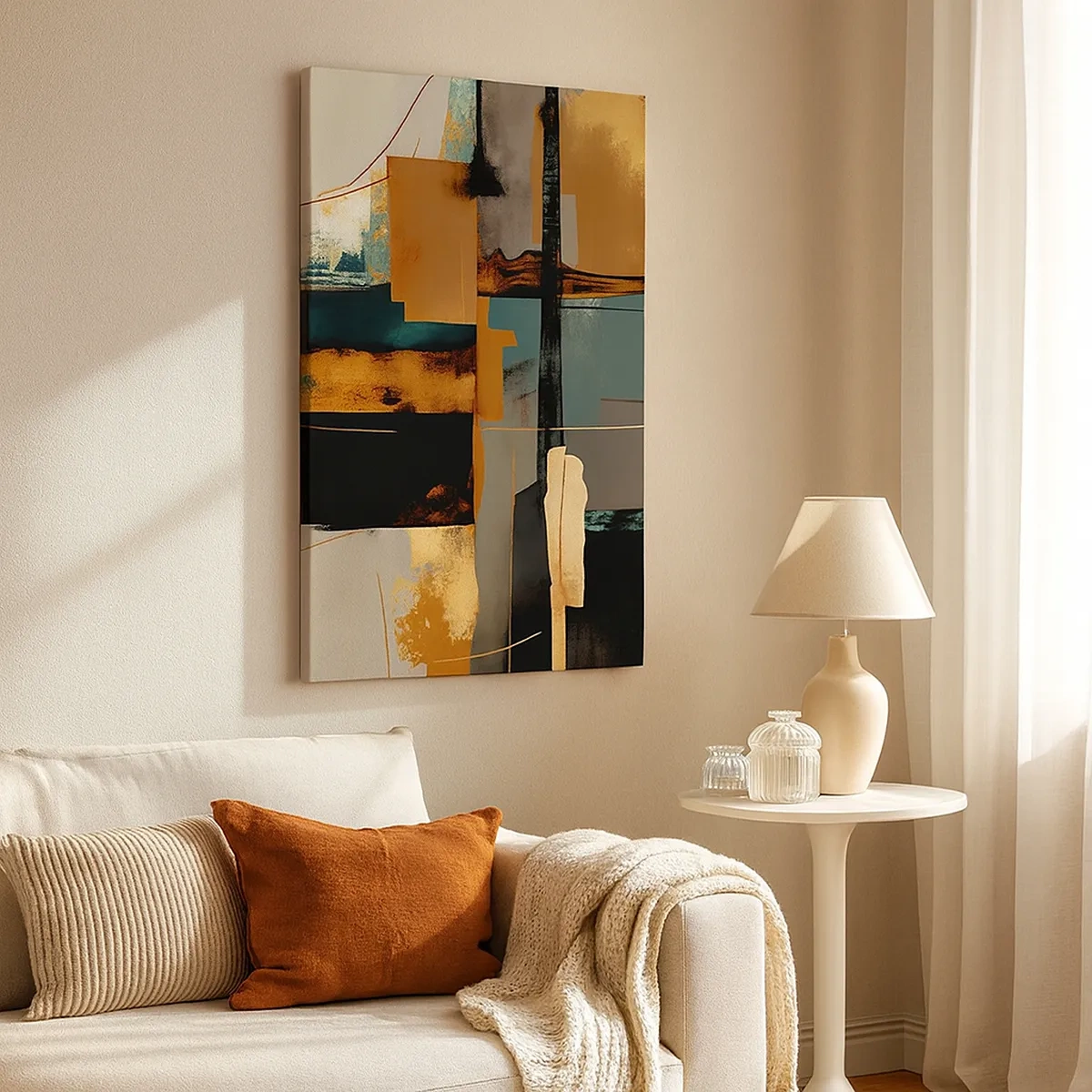 Lærredstryk - Billede på lærred - Abstraktion - lys og skygge - 50x70 cm