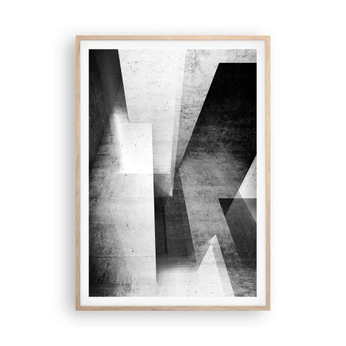 Plakat i ramme af lyst egetræ - Rummet struktur - 70x100 cm