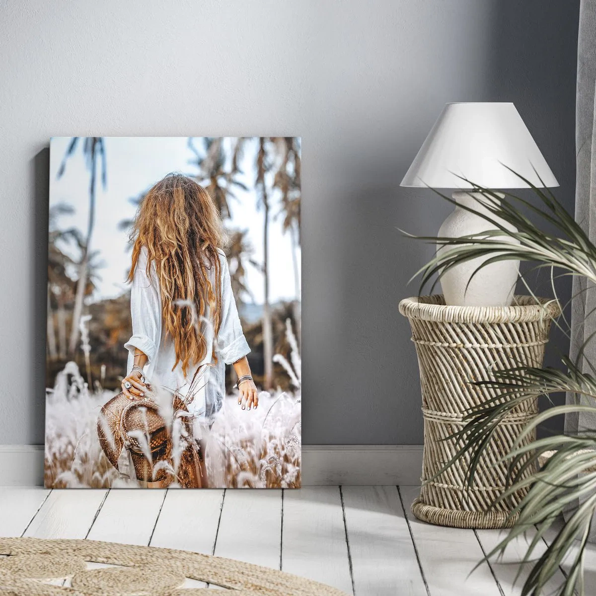 Lærredstryk - Billede på lærred - Født af græsdun - 55x100 cm