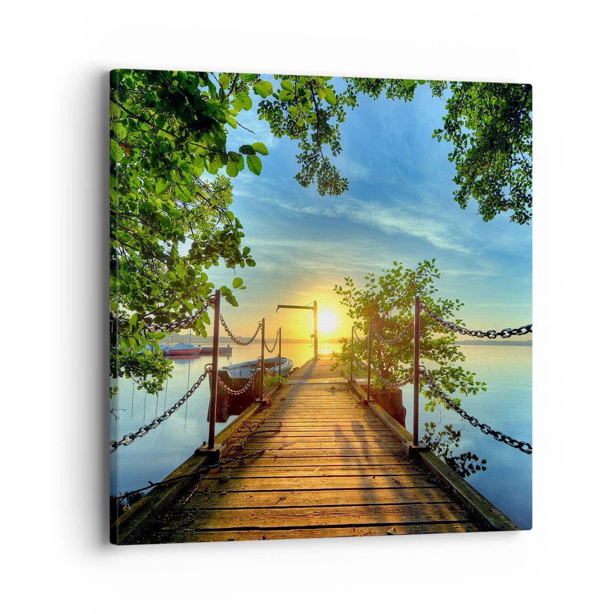 Lærredstryk - Billede på lærred - Mod vest ved vandet - 40x40 cm