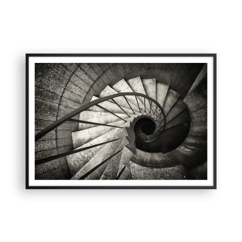 Plakat i sort ramme - Op ad trapperne, ned ad trapperne - 100x70 cm