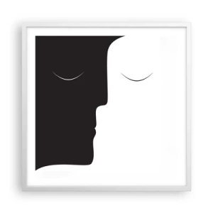 Plakat i hvid ramme - Modsætningernes enhed - 60x60 cm