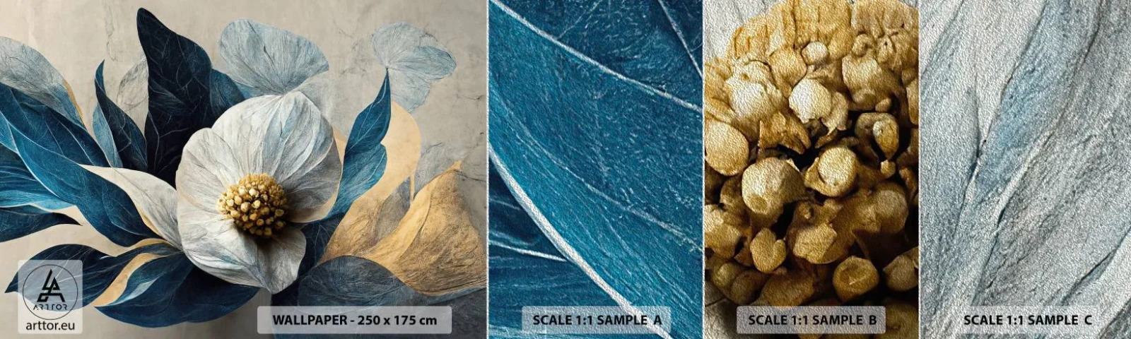 Prøve Fototapet Premium Sand - Har et hjerte af guld - Blomst, Elegant, Stykke - 100x30 cm