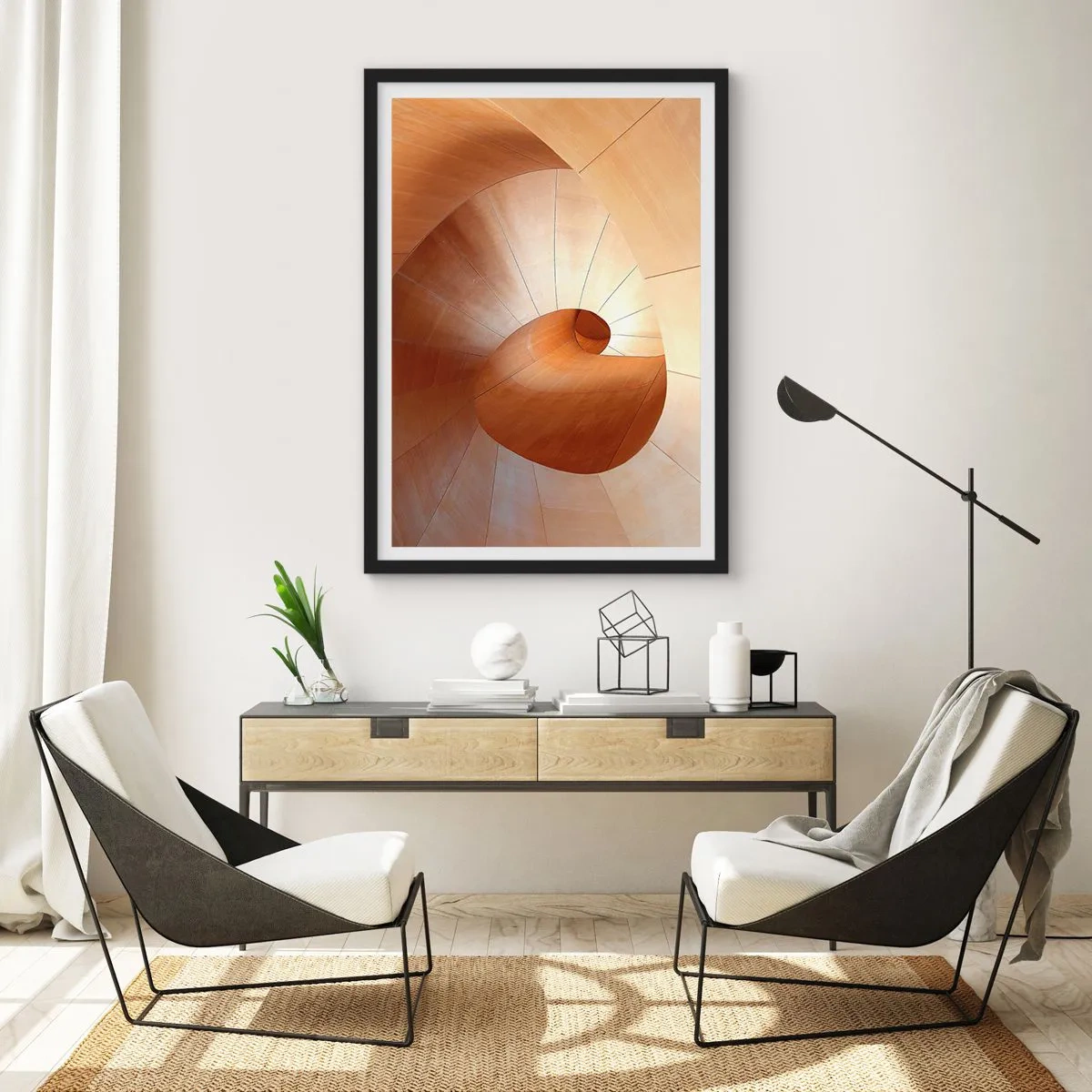 Plakat i sort ramme - Arkitektonisk serpentin - 40x50 cm