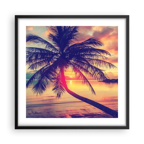 Plakat i sort ramme - En aften under palmerne - 50x50 cm