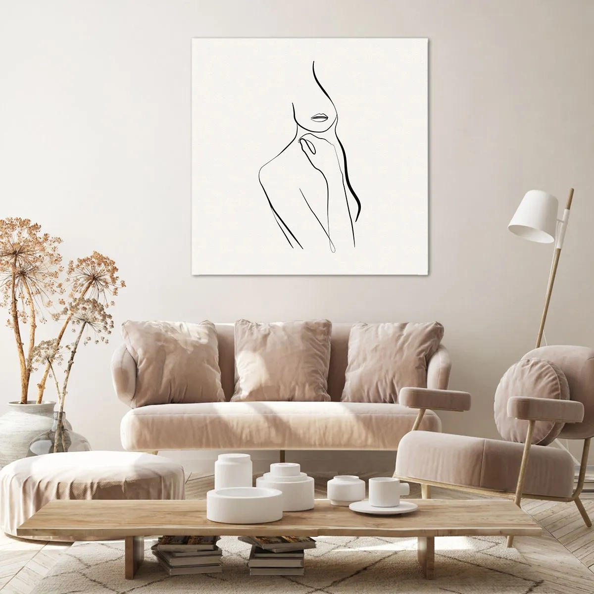 Lærredstryk - Billede på lærred - Bølge af melankoli - 70x70 cm