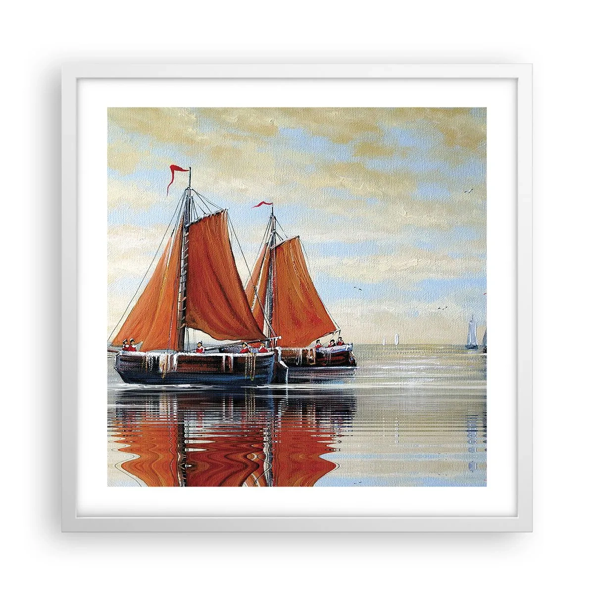 Plakat i hvid ramme - Hey, sejl, sømand.... - 50x50 cm