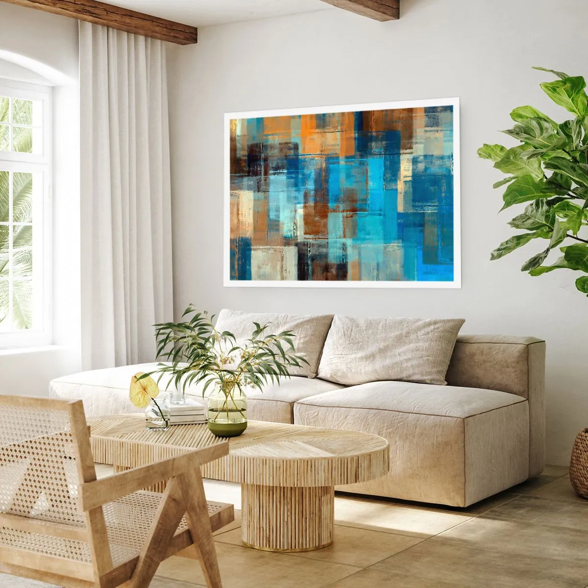 Plakat - Gennem det blå slør - 100x70 cm
