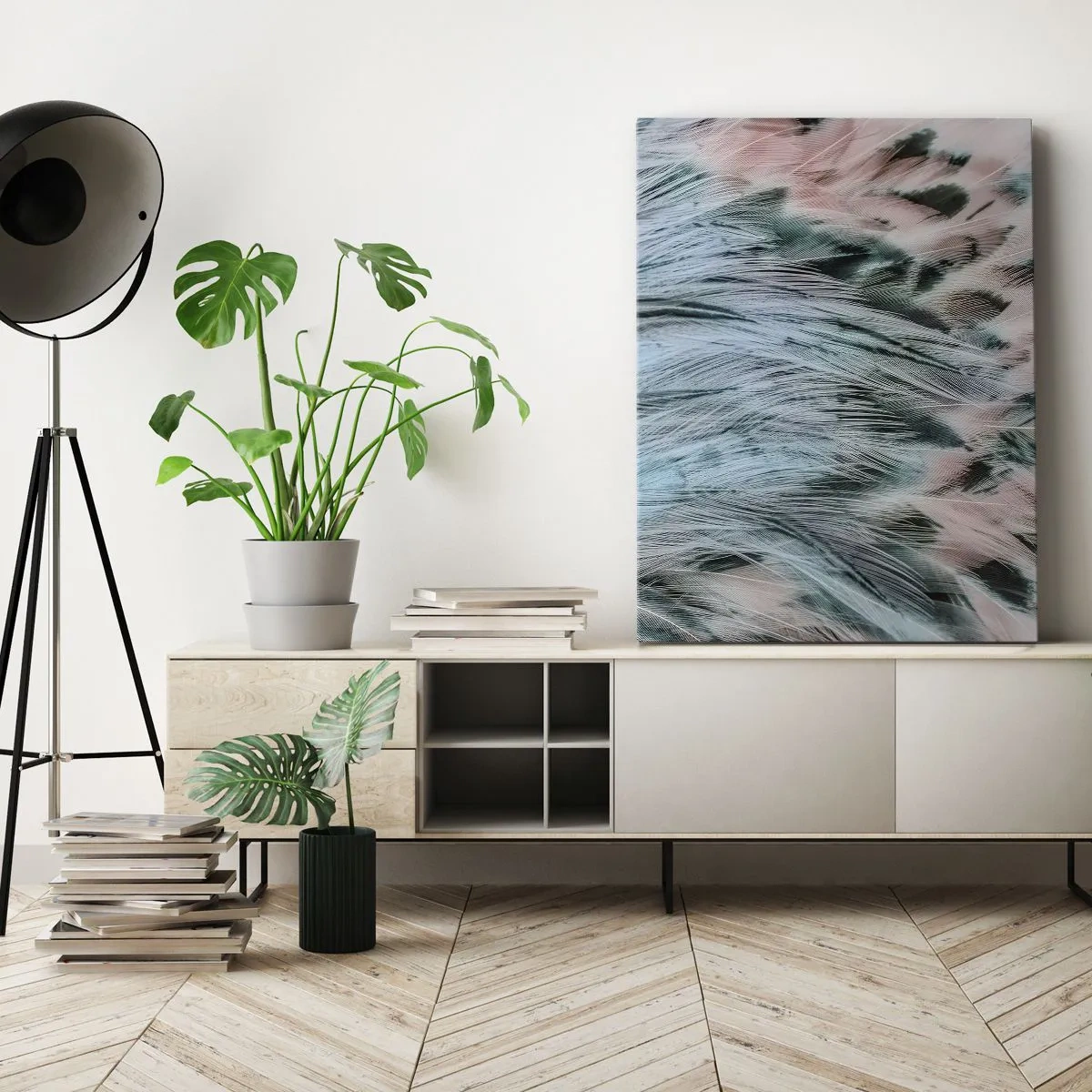 Lærredstryk - Billede på lærred - Safir lyserød fnug - 55x100 cm