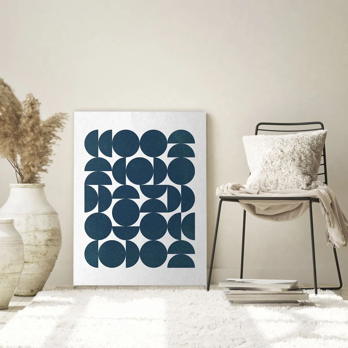 Billede på glas - Cirkler og halvcirkler - 50x70 cm