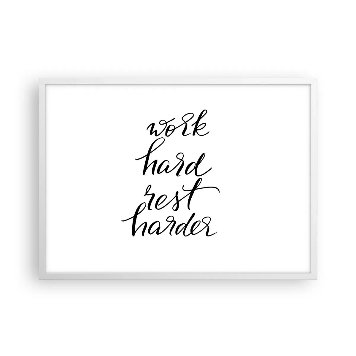 Plakat i hvid ramme - Balance i livet - 70x50 cm