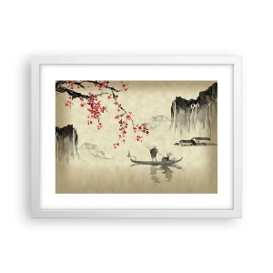 Plakat i hvid ramme - I kirsebærblomsternes land - 40x30 cm