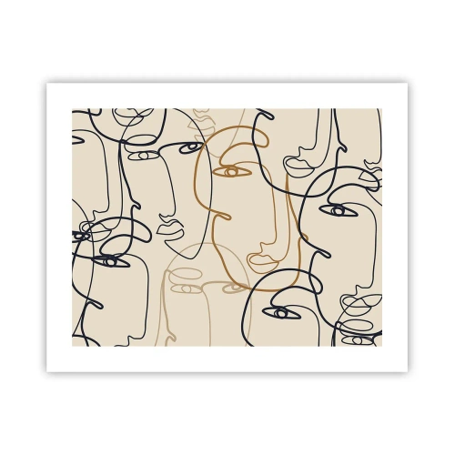 Plakat - Portræt ganget med hinanden - 50x40 cm