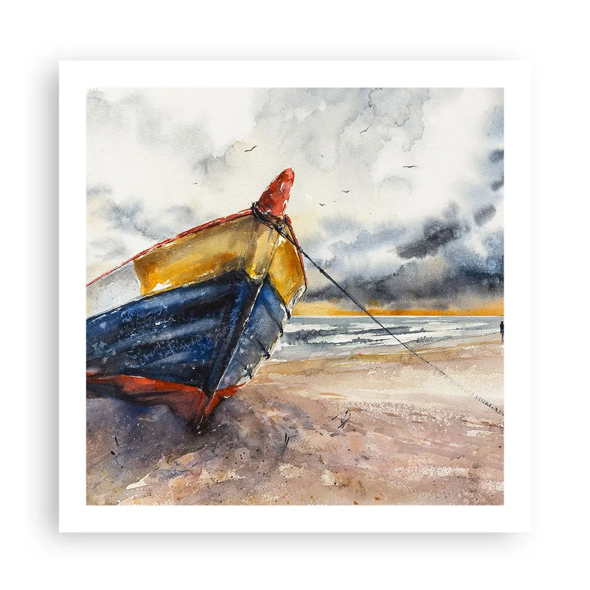 Plakat - Hvile på stranden - 60x60 cm