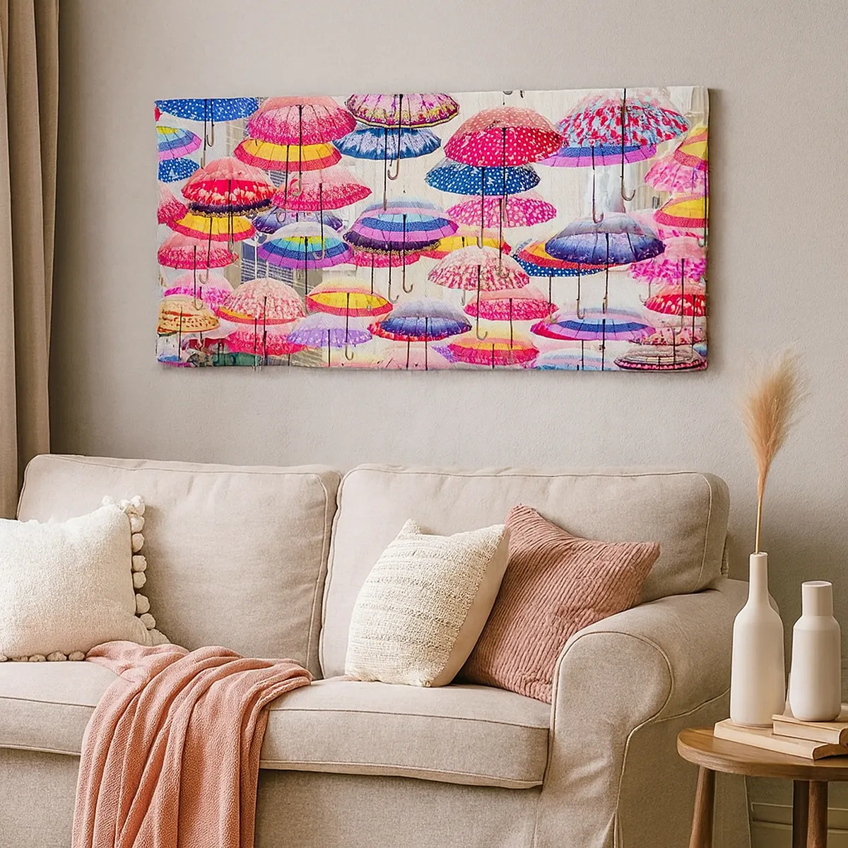 Lærredstryk - Billede på lærred - Engen i byen - 30x30 cm