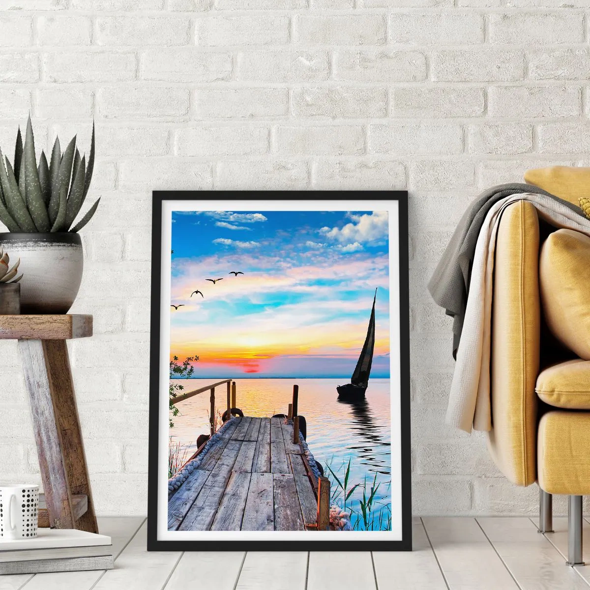 Plakat i sort ramme - Godaften - 30x40 cm