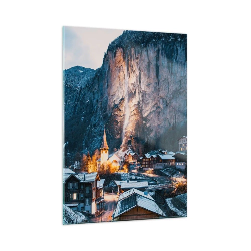 Billede på glas - Vinterens lysende ånd - 50x70 cm