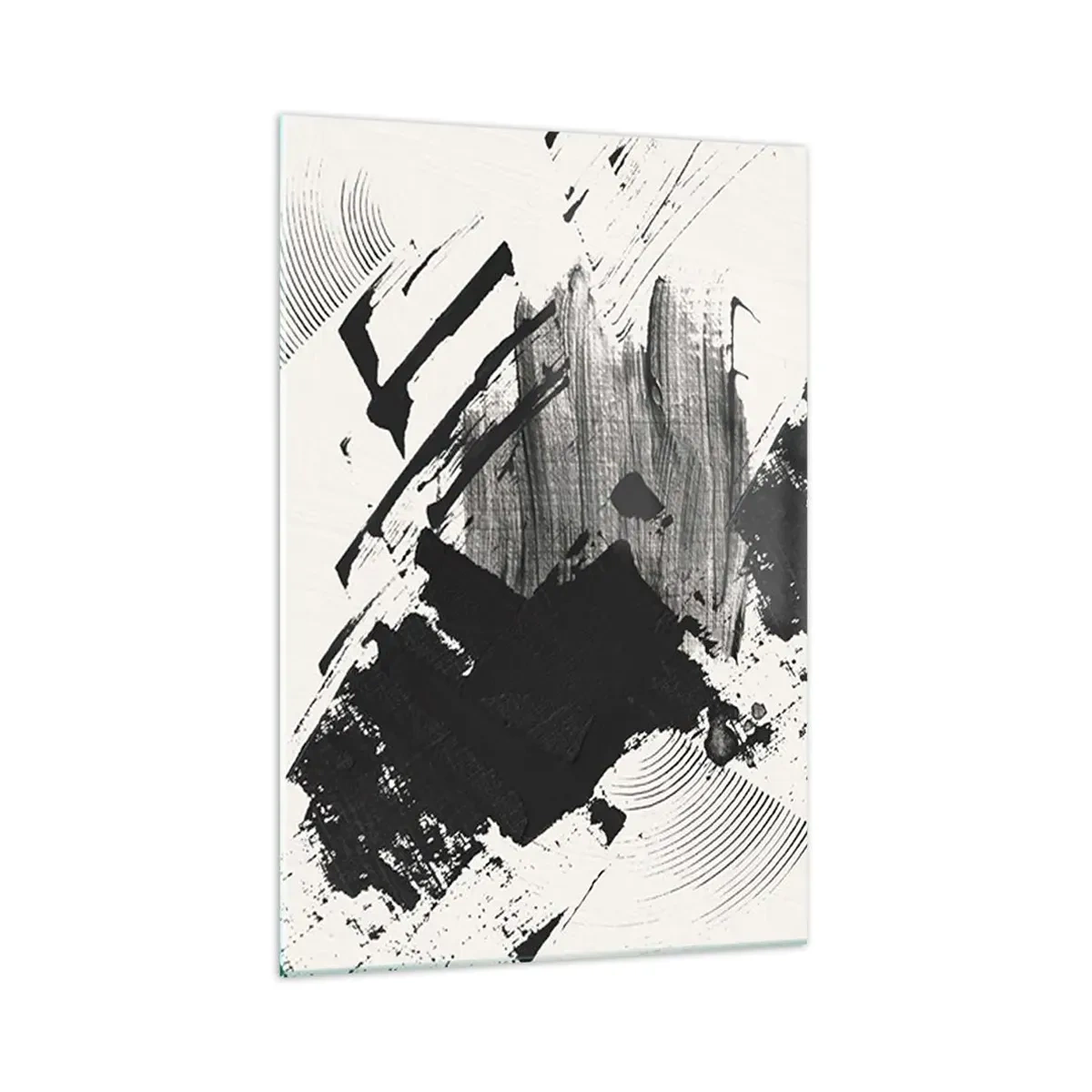 Billede på glas - Abstraktion - det sortes udtryk - 70x100 cm