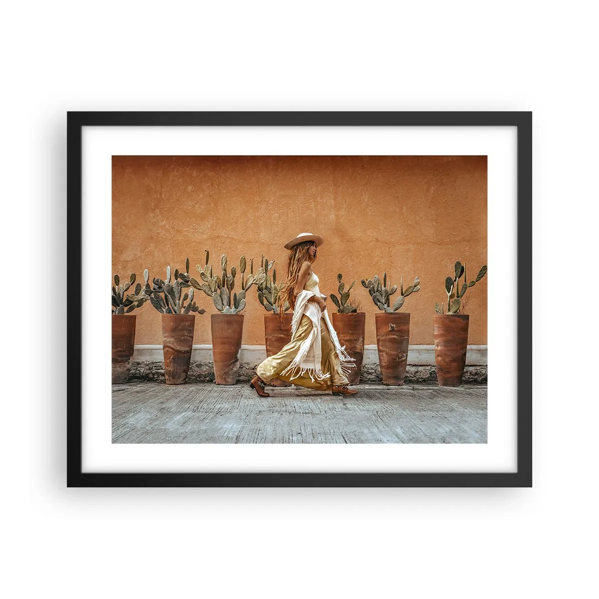 Plakat i sort ramme - I en hippieagtig stil - 50x40 cm